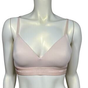 Love Pink Beige Bralette with Logo Band